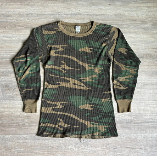 Sm/Med - Vintage 80s J.E. Morgan Camo Thermal / Long John Shirt