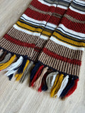 Women's Small - Vintage 60s Striped Crochet Fringe Vest