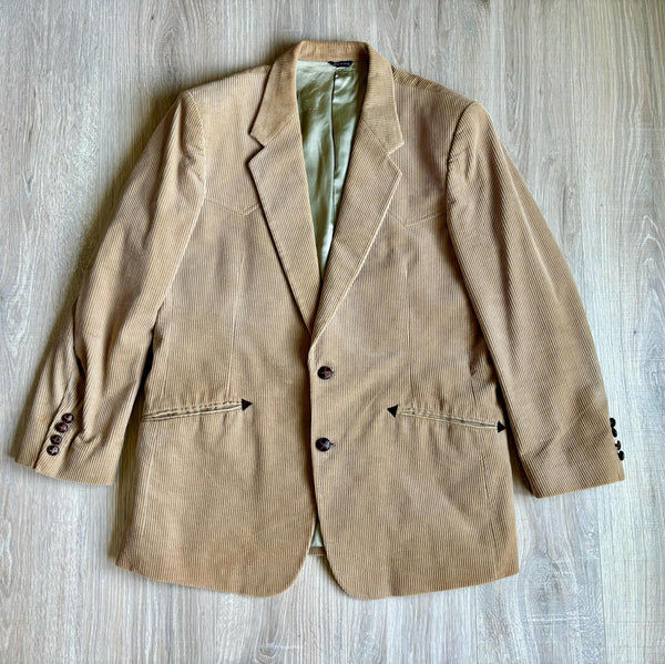 Med/Lrg - Vintage 70s Joe Namath Corduroy Western Sport Coat