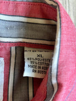 L/XL - Vintage 90s Pure Country Pink/Gray Striped Pearlsnap Western Shirt