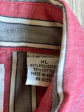 L/XL - Vintage 90s Pure Country Pink/Gray Striped Pearlsnap Western Shirt