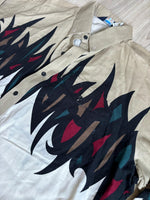 XL - Vintage 90s Brooks & Dunn Beige/Cream w/Tribal Flames Button Up Western Shirt