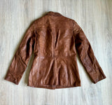 Classic Y2K Mossimo Brown Leather Overcoat (Size XS/Sm)
