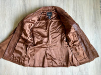 Classic Y2K Mossimo Brown Leather Overcoat (Size XS/Sm)