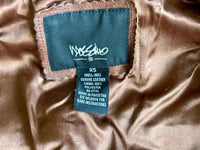 Classic Y2K Mossimo Brown Leather Overcoat (Size XS/Sm)