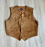 Classic Suede Brown Leather Western Vest (Size M/L)