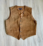 Classic Suede Brown Leather Western Vest (Size M/L)