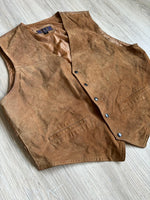 Classic Suede Brown Leather Western Vest (Size M/L)