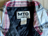 XS - Vintage 90s MTO Quilt Lined Maroon/Black/White Plaid Flannel Button-Up Shirt / Jacket / Shacket