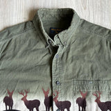 Med/Lrg - Vintage 90s Woolrich Olive Green Deer / Hunting Button Up Shirt