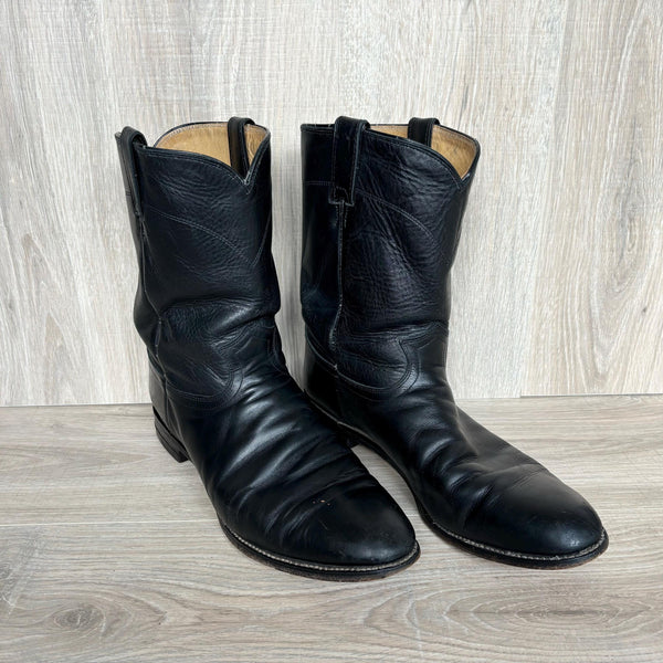 Size 13 Justin Black Roper Cowboy Boots