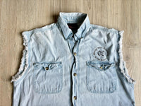 Med/Lrg - Sturgis 2008 / Bike Rally Sleeveless Button Up Denim Shirt