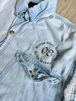 Med/Lrg - Sturgis 2008 / Bike Rally Sleeveless Button Up Denim Shirt