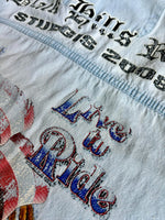 Med/Lrg - Sturgis 2008 / Bike Rally Sleeveless Button Up Denim Shirt