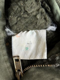 Large - Vintage 80s Olive Green / Fleece Lined Hooded Parka / Jacket