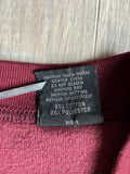 Medium - Vintage 80s Campus Maroon Velour V-Neck Cardigan Sweater