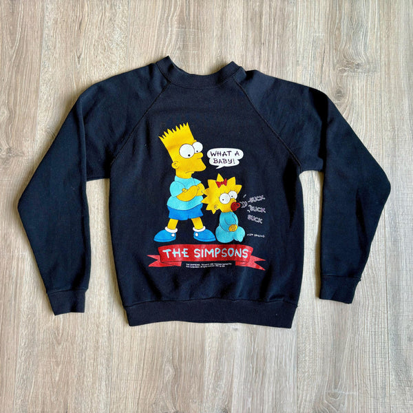 XS/Sm - Vintage 90s The Simpsons Black Sweatshirt