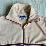 Medium - Vintage 80s ATB Beige/Maroon Zip Up Track Jacket