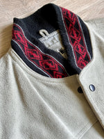 Large - Vintage 90s Pioneer Wear Gray Surde Leather / Aztec Western Rodeo Bomber Jacket