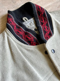 Large - Vintage 90s Pioneer Wear Gray Surde Leather / Aztec Western Rodeo Bomber Jacket