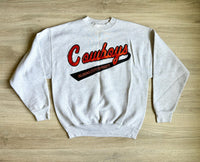 Medium - Vintage 90s Oklahoma State Cowboys Script Patch Lt. Gray Sweatshirt