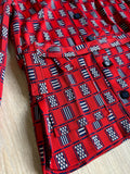 Medium - Vintage 70s Red/Blue Abstract Plaid Button Up Leisure Shirt