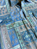 Medium - Vintage 90s Roper Southwest / Paisley Print Button Up Western Shirt