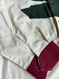 Medium - Vintage 90s Mo Betta Maroon Green Cream Tiger Stripe Long Sleeve Band Collar Button Up Western Shirt