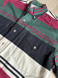 Medium - Vintage 90s Roper Green/Maroon Striped Western Button-Up Shirt