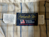 Medium - Vintage 80s Panhandle Slim Beige Plaid Western Pearlsnap Shirt w/Contrast Collar