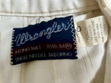 Medium - Vintage 80s Wrangler White / Gold Striped Polyester Pearlsnap Western Shirt