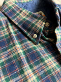 Med/Lrg - Vintage 70s Pendleton Lobo Blue/Green/Beige Wool Button-Up Lodge Shirt