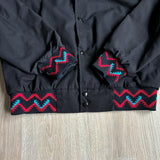 Med/Lrg - Vintage 90s WestArk Black / Aztec Western Rodeo Trucker / Bomber Jacket