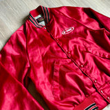 Vintage 80s Red Satin Windbreaker/ Bomber Jacket (Medium)