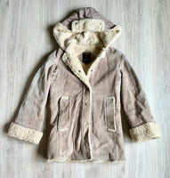 Small - Vintage 60s/70s PBD Western Suede Leather Sherpa Lined Suede Hooded Ranch Jacket