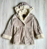 Small - Vintage 60s/70s PBD Western Suede Leather Sherpa Lined Suede Hooded Ranch Jacket