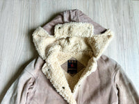 Small - Vintage 60s/70s PBD Western Suede Leather Sherpa Lined Suede Hooded Ranch Jacket