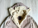Small - Vintage 60s/70s PBD Western Suede Leather Sherpa Lined Suede Hooded Ranch Jacket