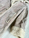 Small - Vintage 60s/70s PBD Western Suede Leather Sherpa Lined Suede Hooded Ranch Jacket