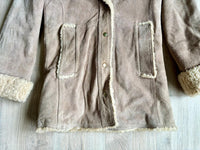 Small - Vintage 60s/70s PBD Western Suede Leather Sherpa Lined Suede Hooded Ranch Jacket