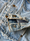 Vintage 90s Wrangler Red Tab Cropped Western Denim / Jean Jacket (XS / Small)
