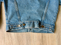 Vintage 90s Wrangler Red Tab Cropped Western Denim / Jean Jacket (XS / Small)