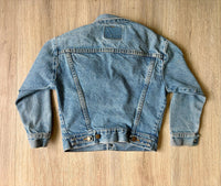 Vintage 90s Wrangler Red Tab Cropped Western Denim / Jean Jacket (XS / Small)