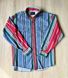 L/XL - Vintage 90s Wrangler Serape / Southwestern Striped Button Up Western Shirt