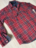 Medium - Vintage 80s Windbreaker Quilt Lined Plaid Western Button Up Shacket / Shirt / Jacket