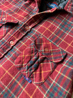 Medium - Vintage 80s Windbreaker Quilt Lined Plaid Western Button Up Shacket / Shirt / Jacket