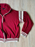 Med/Lrg - Vintage 80s JC Penny Maroon/White  Zip Up Track Jacket