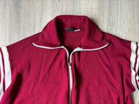Med/Lrg - Vintage 80s JC Penny Maroon/White  Zip Up Track Jacket