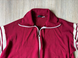 Med/Lrg - Vintage 80s JC Penny Maroon/White  Zip Up Track Jacket