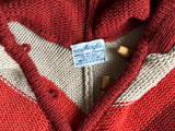 Women's Vintage 60s Striped Crochet Fringe Hooded Cape / Shawl